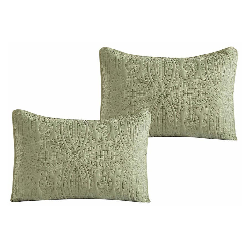 Ensemble de couvre-lit 3 pièces à motif floral réversible, Blanc, Double