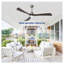 Ventilateur de plafond moderne à 3 pales de 62 po avec lumière, ventilateur intérieur en nickel brossé avec télécommande et pales en bois massif pour le salon et la chambre à coucher-910147238-910147244