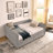 Daybed with Trundle Upholstered Tufted Sofa Bed, with Two Drawers, Queen Size, Boucle Fabric, Gray(88"x65.5"x29.5")
