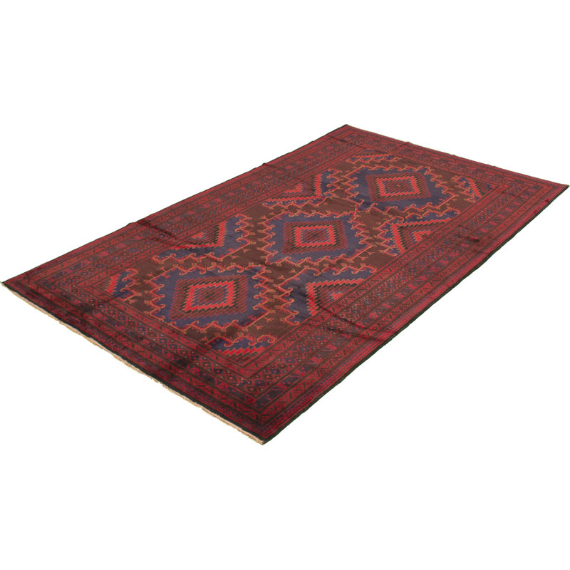 Tapis intérieur en laine 6 pi 3 po x 11 pi 1 po "one-of-kind" noué la 1980 baluch red Loïc