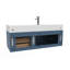 Meuble-lavabo mural simple 48 po avec comptoir à surface solide - base blanche, plateau blanc, poignées chromées-435453708-508761565-508816256