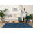 Aaiden Flokati Wool Shag Hand Loomed Denim Blue Rug-12319535
