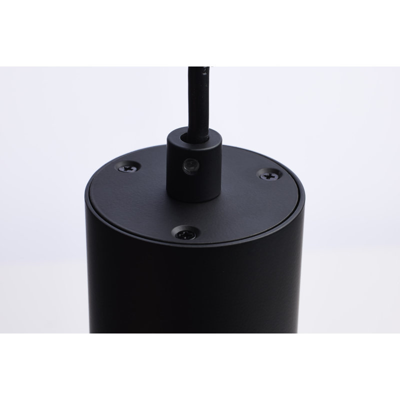 Luminaire suspendu en aluminium à intensité variable 1 lumière Jabien , Noir mat / Nickel brossé