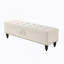 Banc de lit avec repose-pieds et tissu beige-220381765