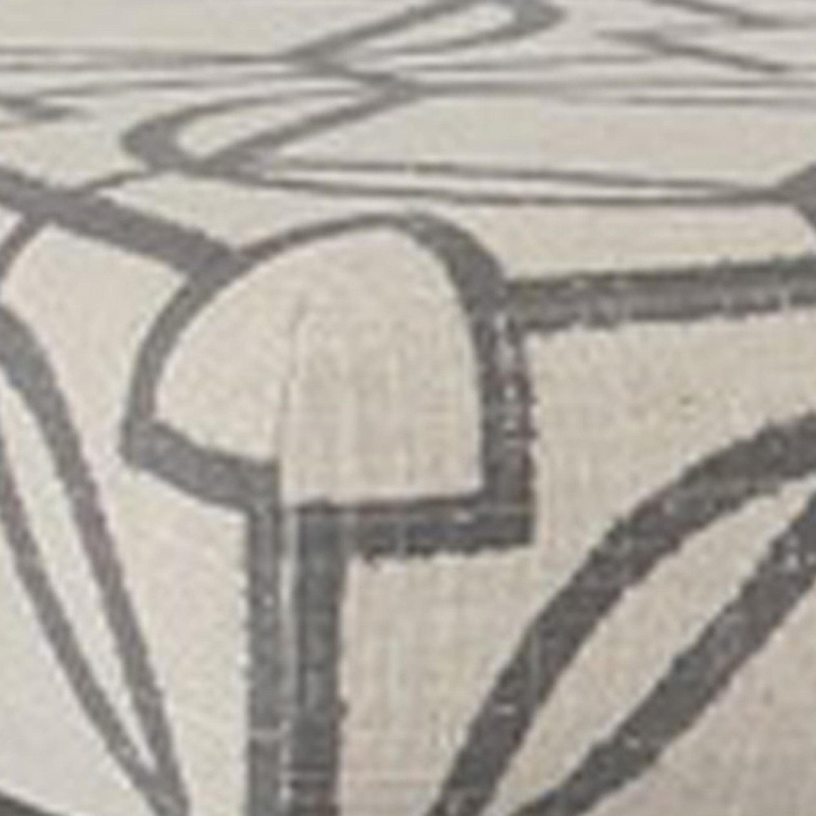 Priscilla Upholstered Ottoman, Beige/Gray
