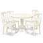 L'ensemble de mobilier de salle à manger 3 pièces comprend une table ronde avec piédestal et 2 chaises en bois, noir et cerise-1228959443-1228959442-1275752887