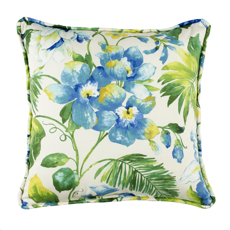Kailani Traditional Cotton Floral Square Pillow