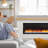 SimpliFire Allusion Platinum 50 Inch Linear Electric Fireplace with Boyd Mantel kit - Modern Farmhouse