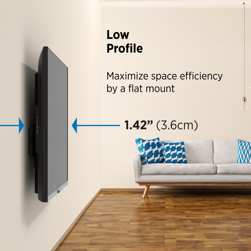 ProMounts Flat/Fixed TV Wall Mount, Low Profile TV Mount for Most 50" to 92" Screens, Fits Both Flat and Curved LED, LCD, and Plasma Displays Holds up to 165lbs.