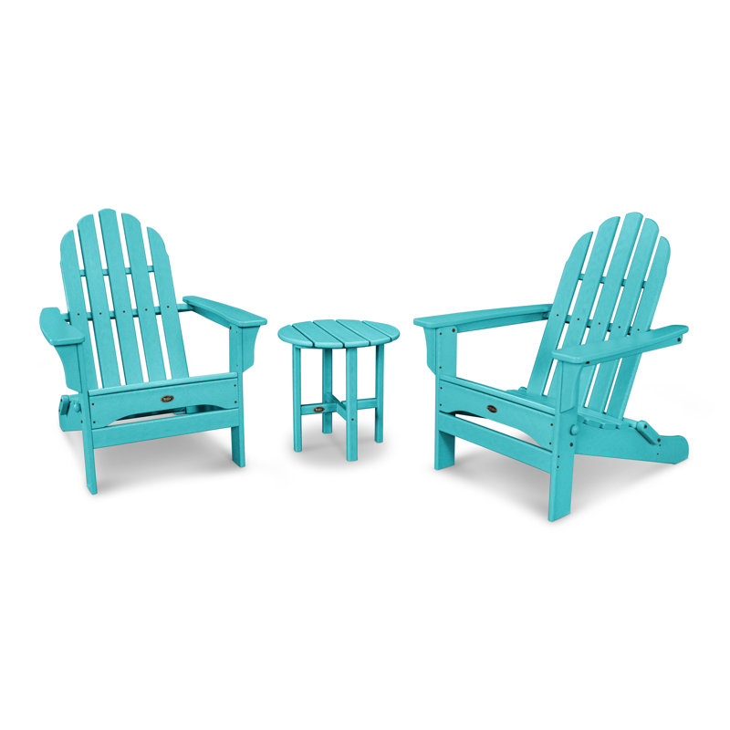 Ensemble Adirondack pliant POLYWOOD avec table d'appoint Cape Cod, Aruba