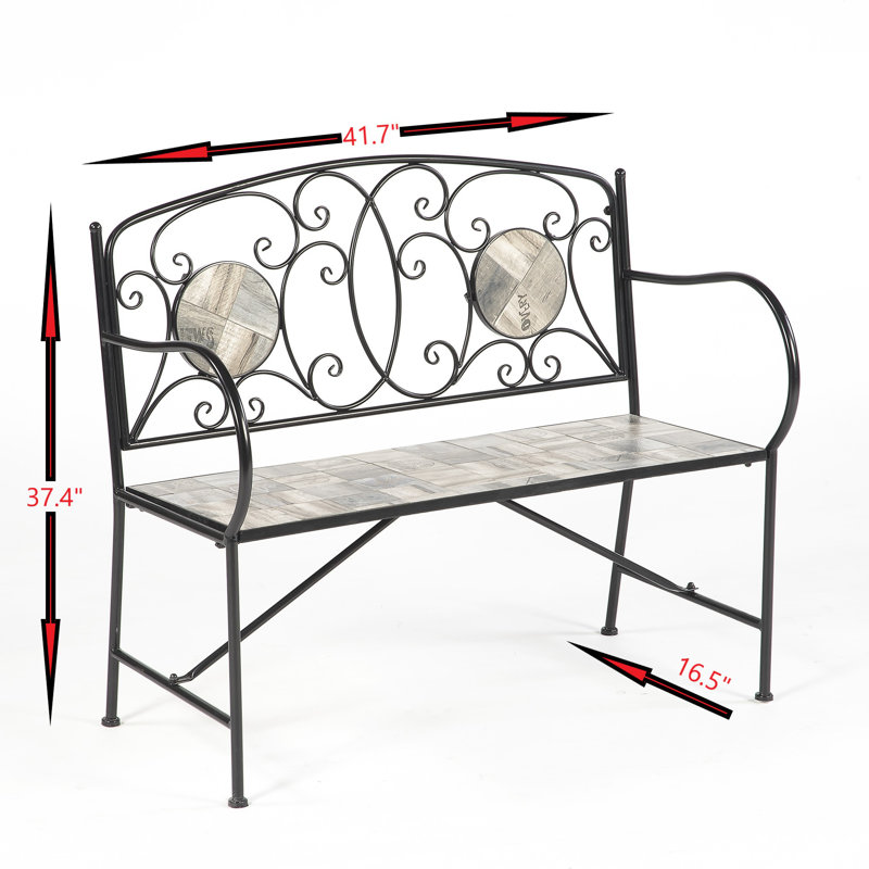 Banc de jardin en fer Emblyn