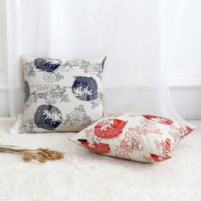Square Pillow Cover Tropical Leaves