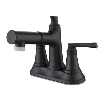 Two-Handle 4" Centerset Pull-Out Bathroom Faucet