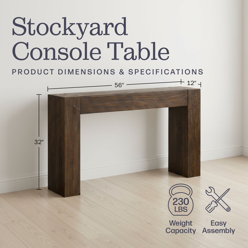  Stockyard 56" Solid Wood Console Table (Brown), Brown