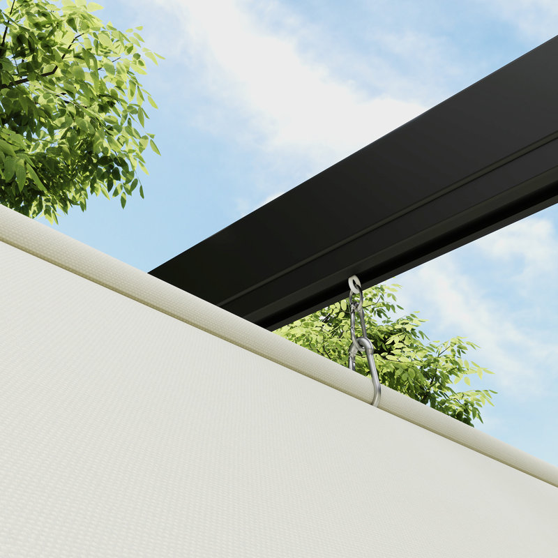 Chardell 2 x 3(m) Lean To Pergola with Retractable Roof for Patio Khaki