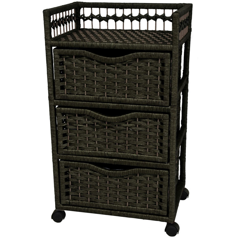 Commode de rangement à 3 tiroirs Isabela, Noir