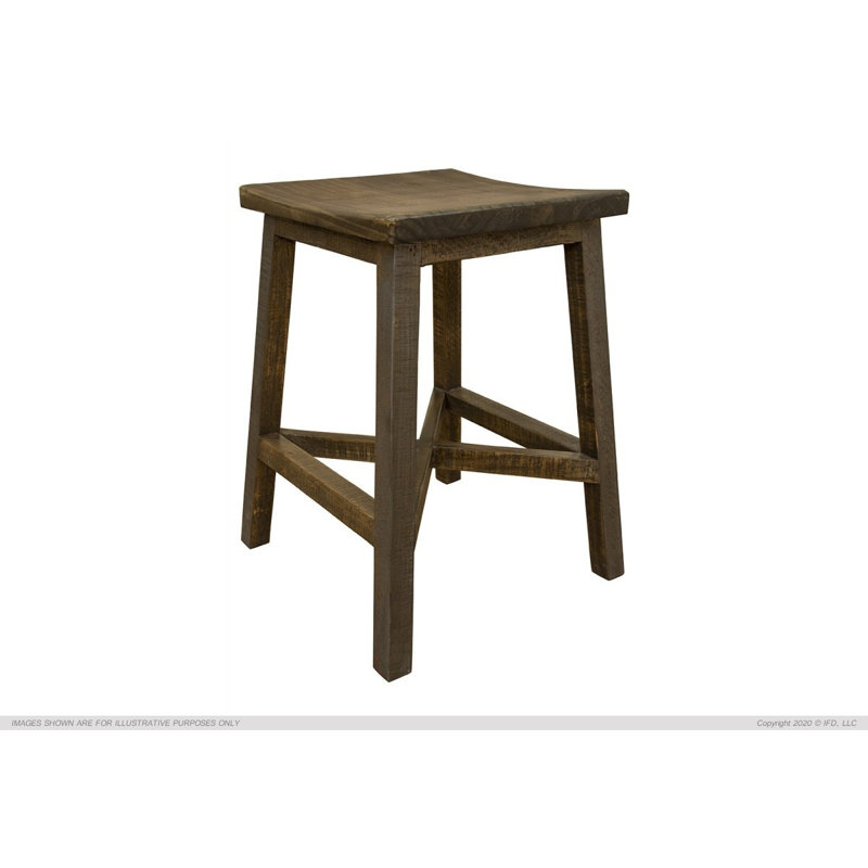 Sabetha Pine Solid Wood Counter Stool with Solid Wood Frame