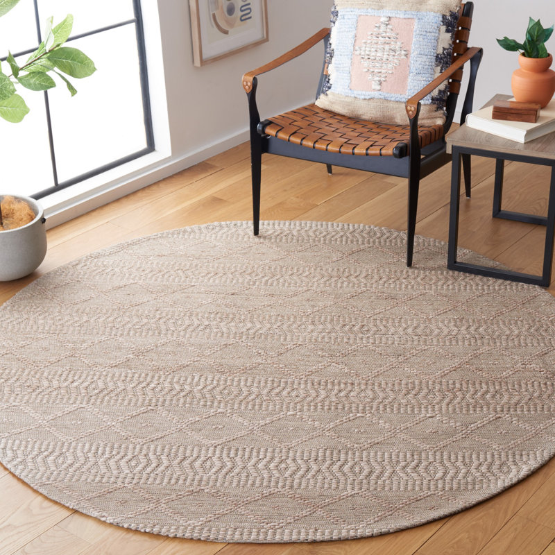 Bouwhuis Flatweave Geometric Indoor Rug, Round 6'