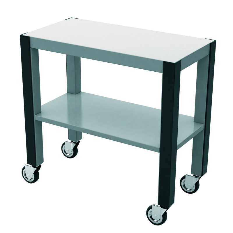London 31.5 " W Kitchen Cart with Solid Wood Top, White