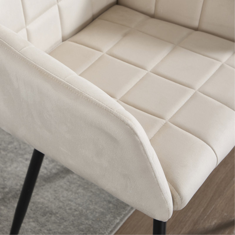 2 chaises de salle à manger en velours crème avec. Une expérience confortable. Conception ergonomique pour une meilleure posture. Revêtement anti-déchirure et boulochage. Structure thermolaquée stable. Protecteurs de plancher antidérapants. Facile