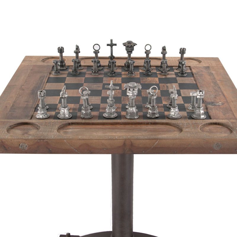 Rustic Revival Home Trends & Design 30'' L Solid Wood Chess / Checkers Table
