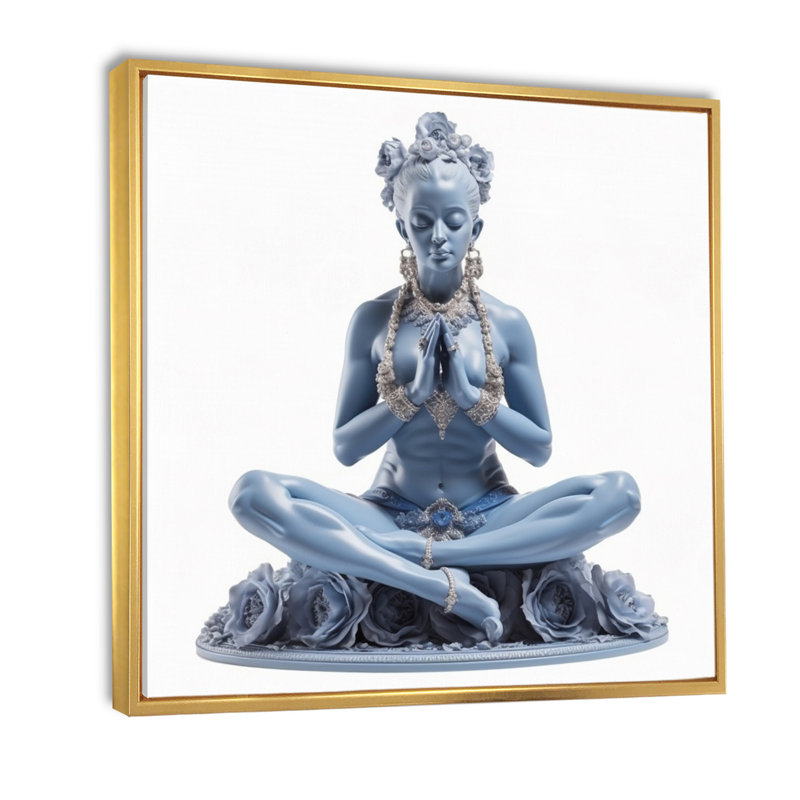 «Blue Yogini Elegant Grace Elevating Spirit» sur impression sur toile, H 30 po x l 30 po x P 1 po, Cadre flottant doré