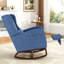 Chaise berçante moderne avec repose-pieds et fauteuil rembourré avec base en bois massif-365304455