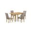 L'ensemble de 3 tables de salle à manger modernes comprend une table rectangulaire en bois avec feuille papillon et 2 chaises Parson en tissu de couleur noire, noir-1144581400-1144581402-1144581405
