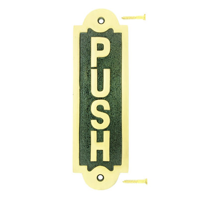 Polished Brass Plaques Push Sign for Doors Brass Plate Finish Renovators Supply