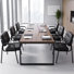 Chaise de conférence empilable en cuir 22,24 po avec structure en métal et 6 chaises