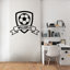 Autocollant mural sport thème football - autocollant en vinyle personnalisé pour chambre d'enfant, salle de jeux ou chambre de bébé, adhésif durable, amovible sans dommages, option de bon cadeau DS-30