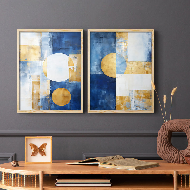 ABSTRACT Series DXXIV-Premium Framed Print -Ready to Hang - No Nails Required - No Nails Required, Bois naturel
