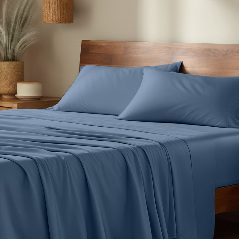 Sheet Set - Rayon from Bamboo, Black, Twin XL Sheet Set with 1 Pillowcase