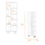 Armoire à linge 1 porte en blanc pour l'espace de la salle de bain - 9 tablettes, amélioration élégante, enrichissement stylisé en bois de qualité, nature