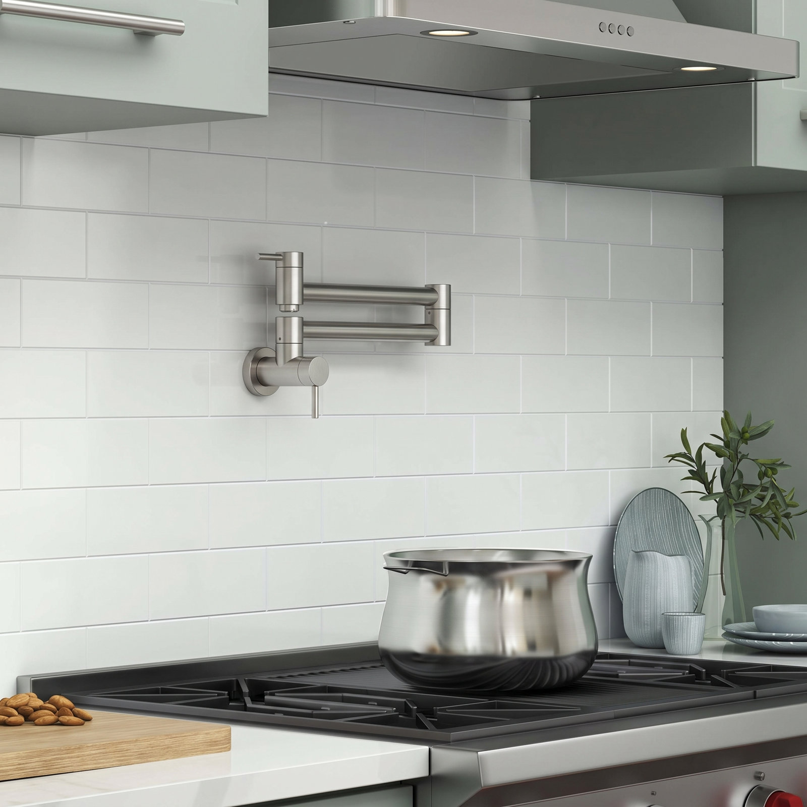 Circular Pull-Down Pot Filler, Brushed Nickel