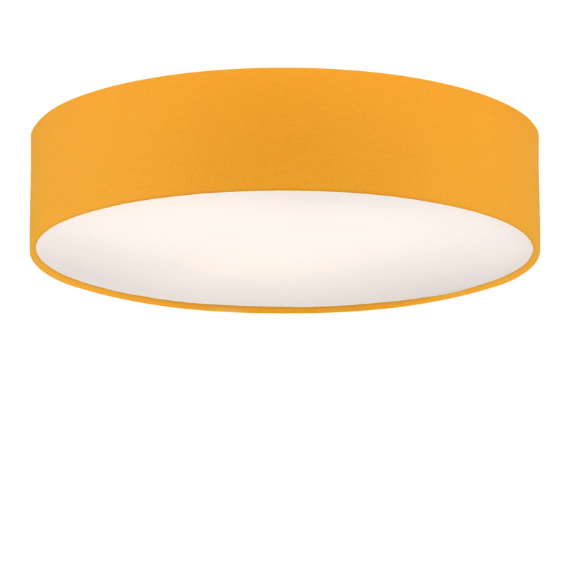 Parvin Fabric Flush Mount, 13cm H x 51cm W x 51cm D, Yellow