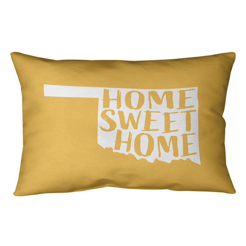 Outdoor Reversible Throw Pillow, Yellow, Oklahoma