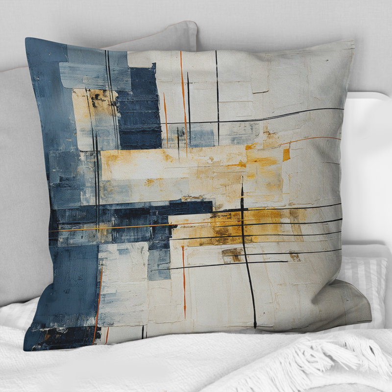 Coussin décoratif bleu et blanc Timeless Minimalisme I