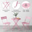 Ensemble bistro de patio 3 pièces, ensemble bistro de table bistro pliable et chaises, ensemble de mobilier d'extérieur pour terrasse, structure en métal, aucun assemblage requis, pour jardin de balcon, orange-896421012