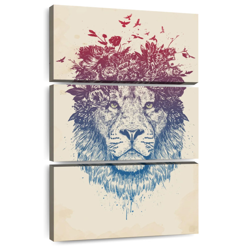 Lion floral Brampt, H 38 po x l 24 po