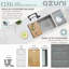 Évier de cuisine encastré sous plan, 76 cm x 48 cm, en acier inoxydable brossé de calibre 16, avec accessoires intégrés-131085398