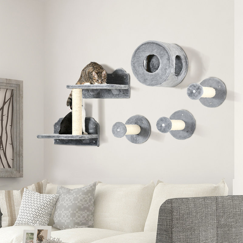Ensemble de 5 tablettes murales pour chat 5 pièces