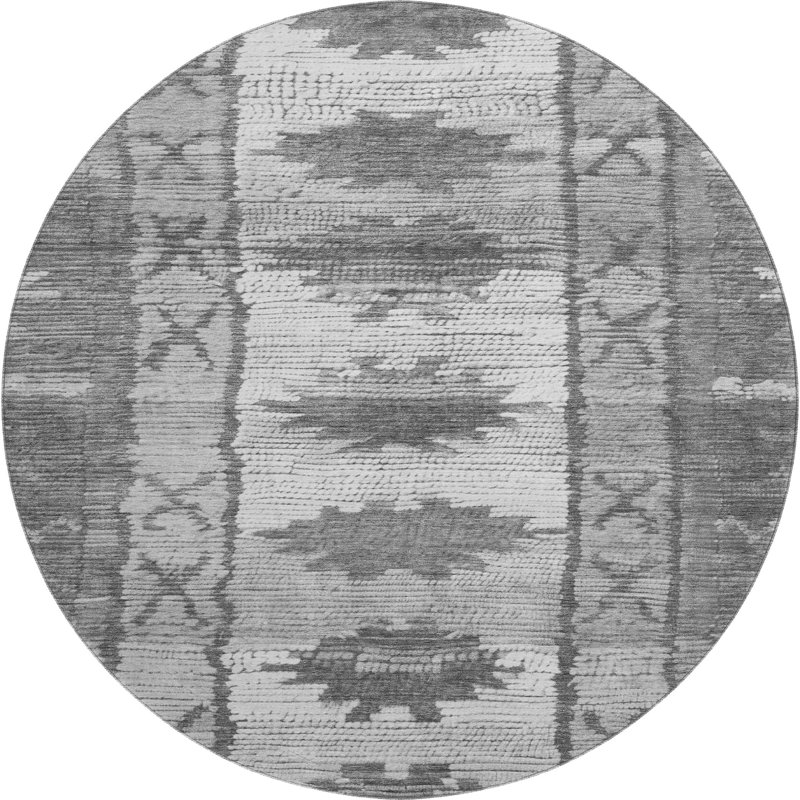Premium Machine Washable Mayfield AMF1946 Tribal Rug, Round 8'