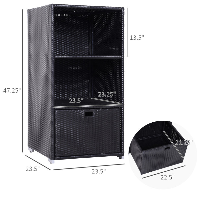 Rangement de tiroir de rangement pour panier de spa - Étanche, 2 tablettes, pour accessoires de piscine et de spa, brun avec utilisation intérieure / extérieure, couleur