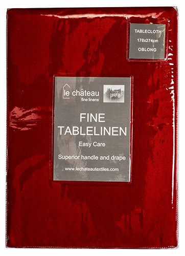 Tablecloth, Red, 178cm W x 320cm L