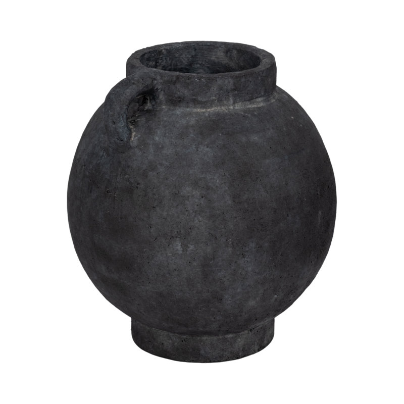 Handmade Ceramic / Porcelain Table Vase, Black, Overall Height - 10"