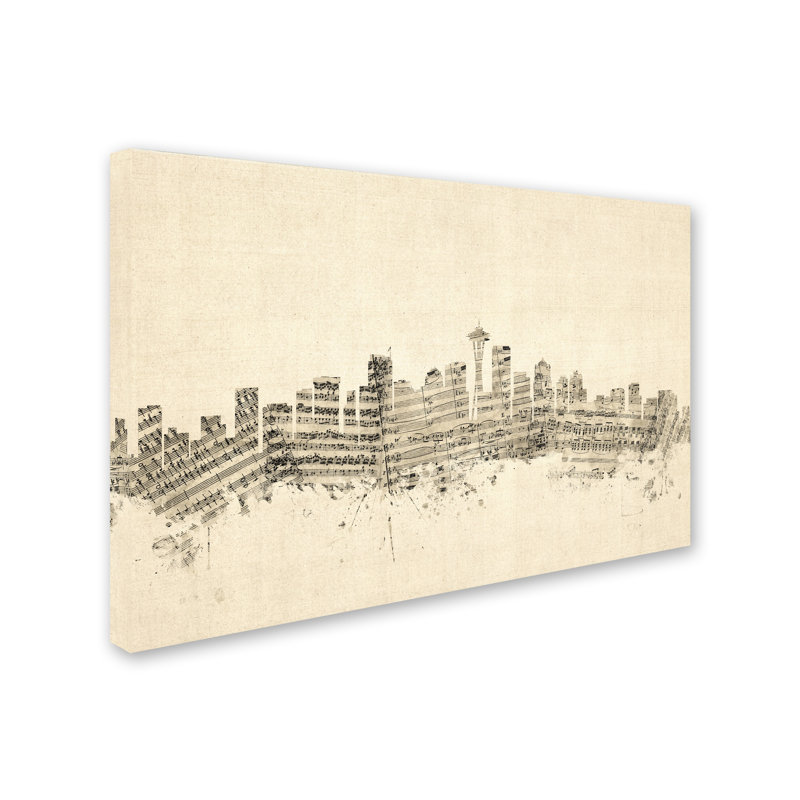 « seattle washington », impression sur toile tendue, impression sur toile tendue, H 30 po x l 47 po x P 2 po