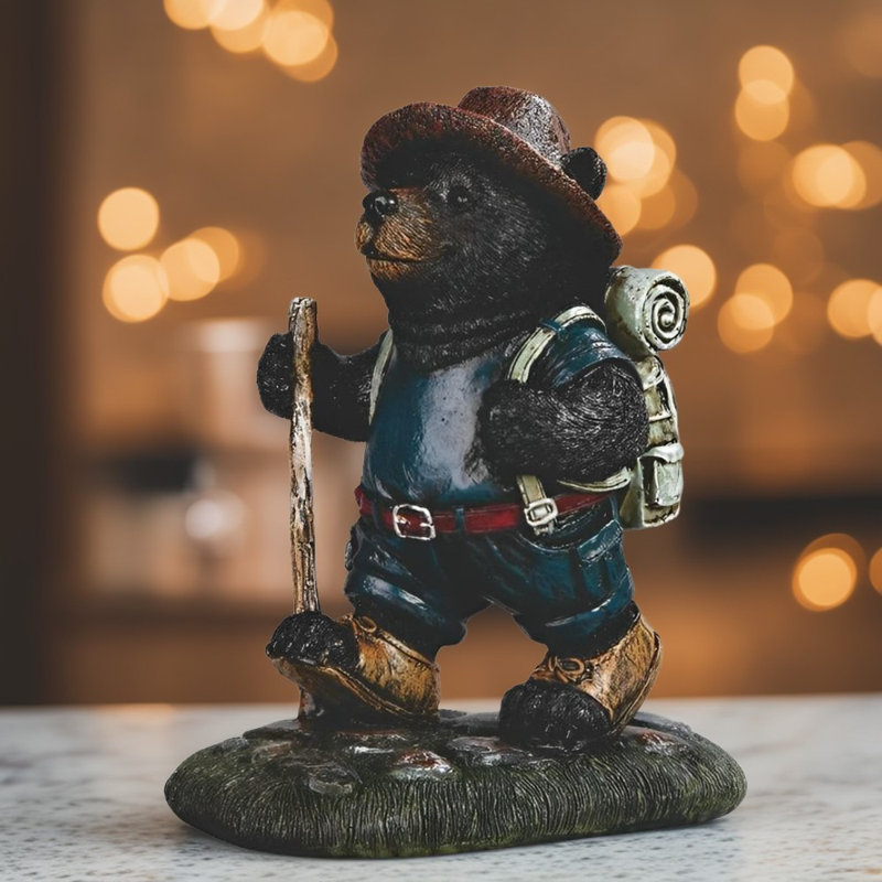 6.25"H Bear Hiking Figurine
