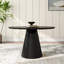 Élégante table de salle à manger en bois noir lustré - Guéridon en bois massif robuste et minimaliste moderne pour 6 personnes