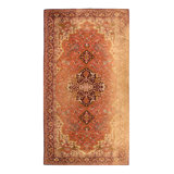 Tapis oriental rouille / brun en laine / coton fait à la main 5 pi x 9 pi Oriental